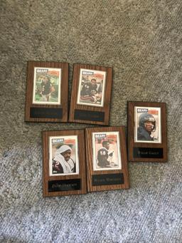 5- mounted baseball cards Chicago bears Kevin Butler-Dave Duerson-Wilber Marshall- Willie Gault-Oris