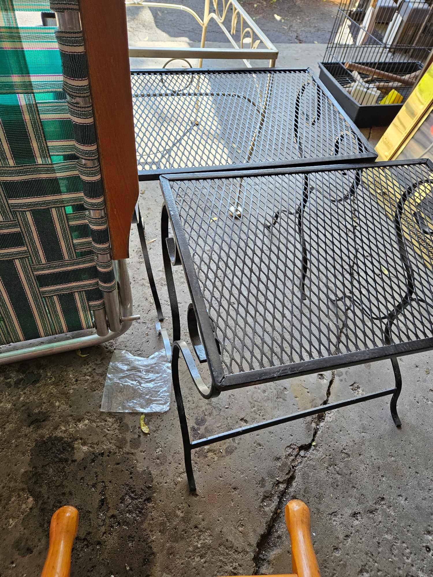 assorted outdoor furniture lot has glass tops