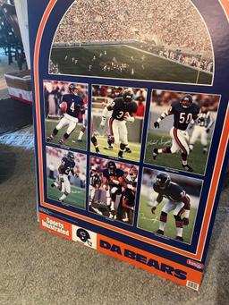 Chicago Bears poster with signatures Jim Harbaugh Mark Carrier and more