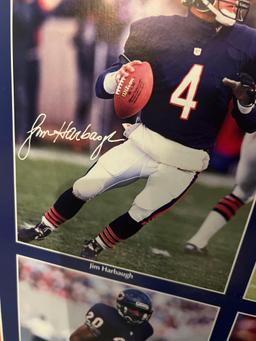 Chicago Bears poster with signatures Jim Harbaugh Mark Carrier and more