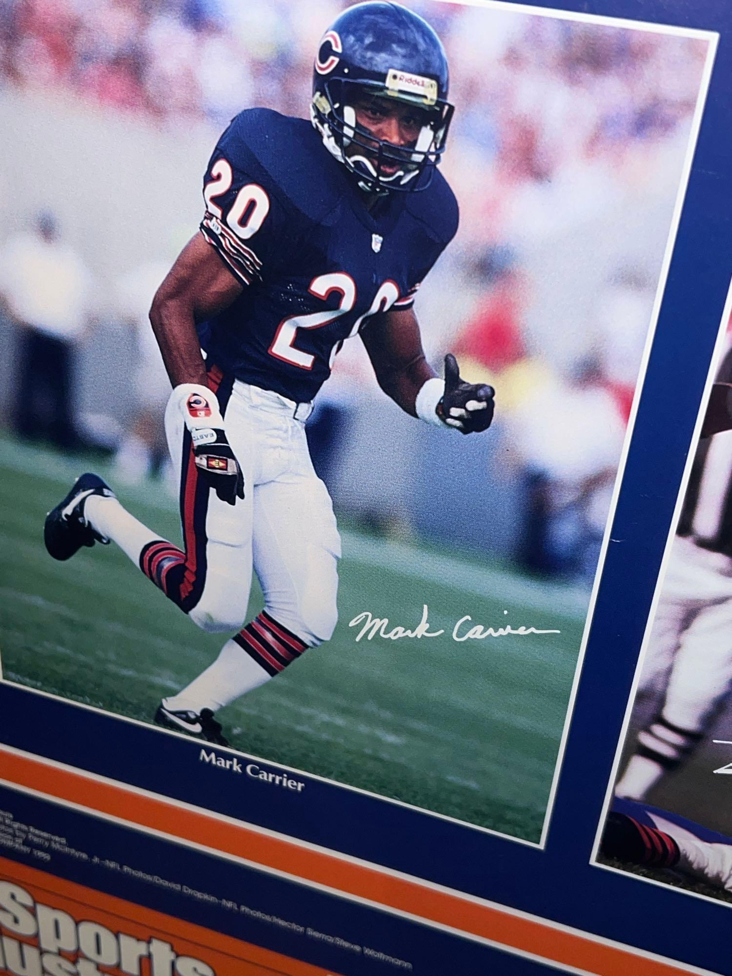 Chicago Bears poster with signatures Jim Harbaugh Mark Carrier and more