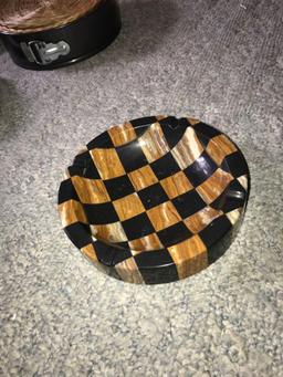 vintage Marble checker ashtray