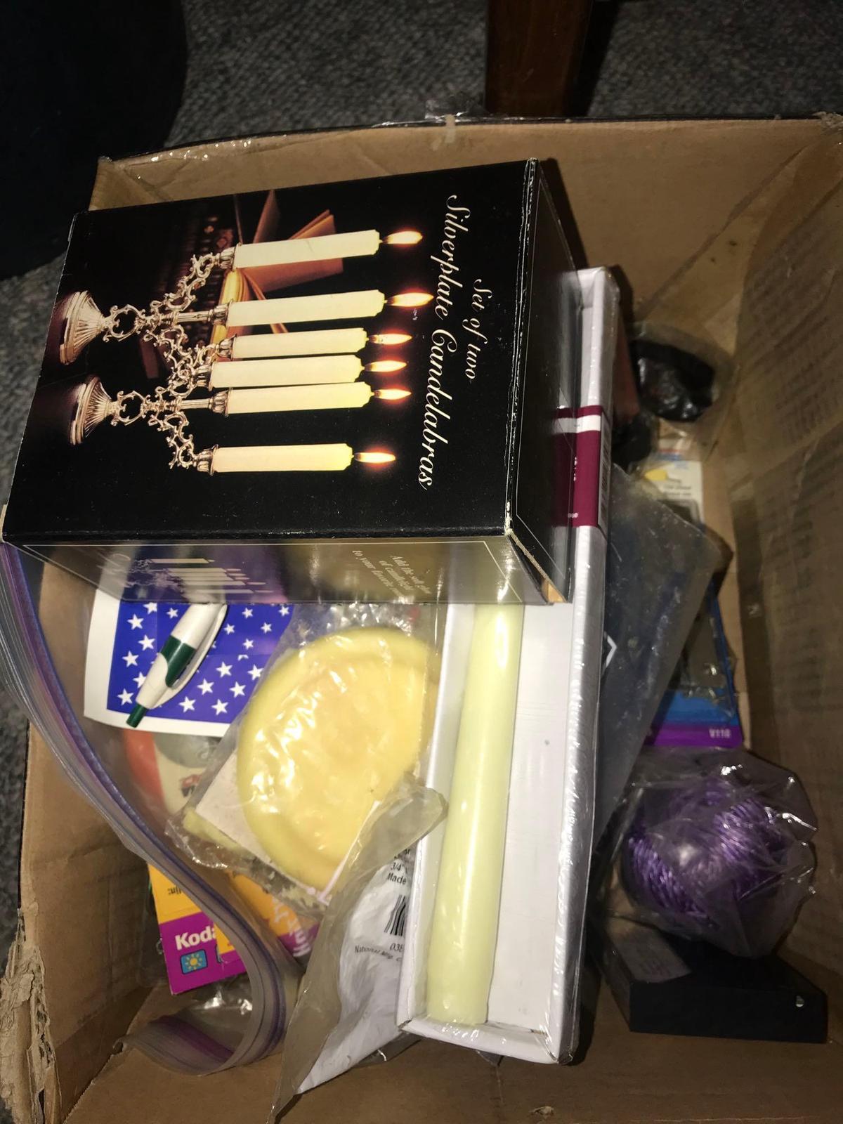 assorted candles/miscellaneous items