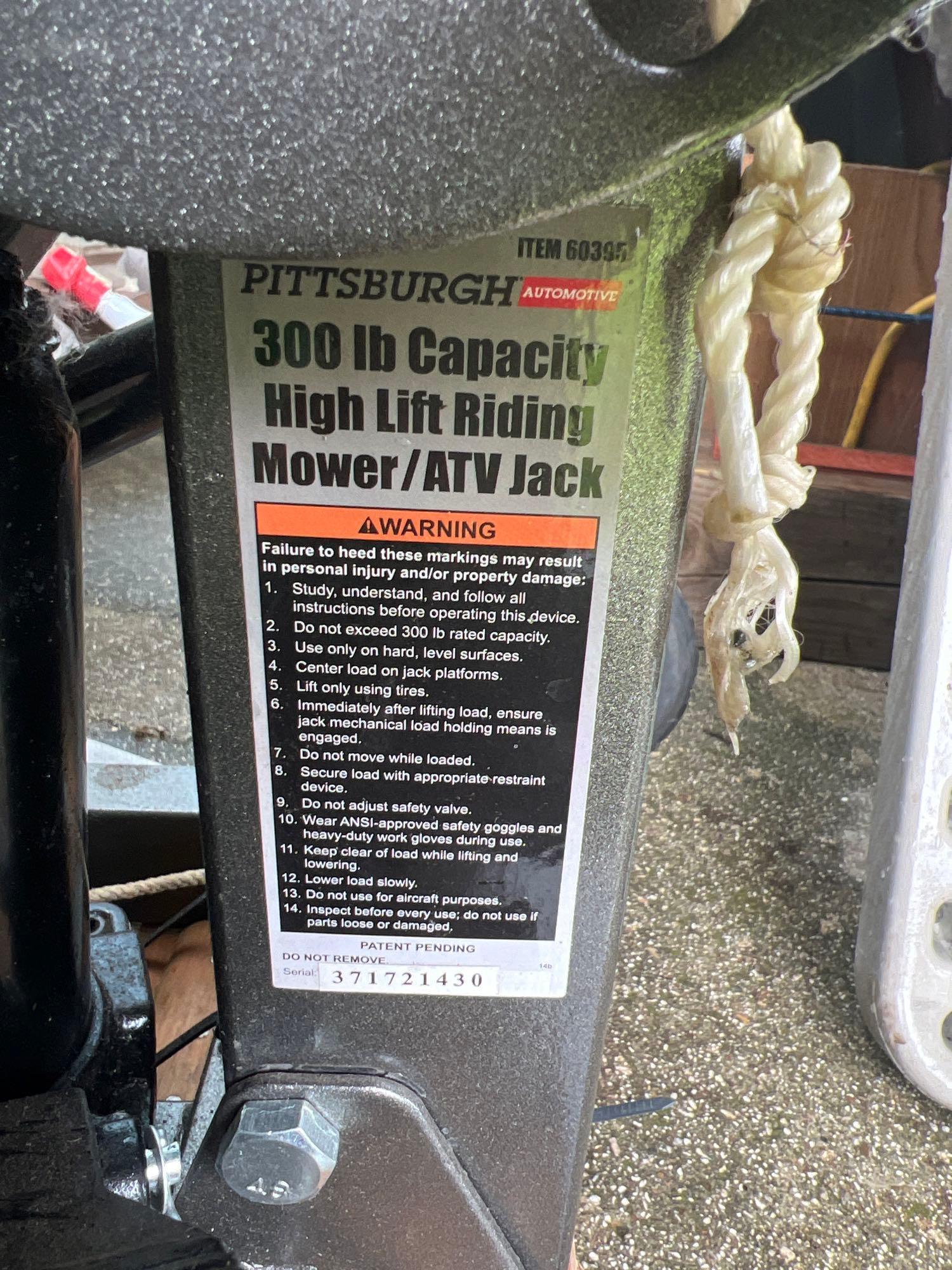 Lawnmower jack In shed