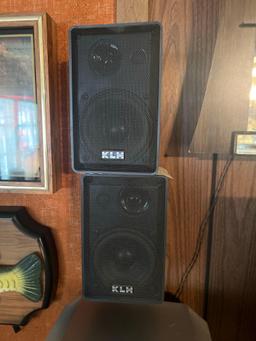 Stereos and speakers around the living room