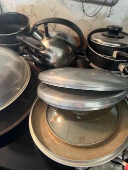 pots and pans in kitchen