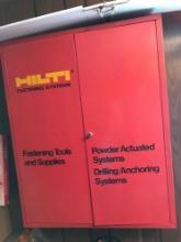 Fastening tools and supplies metal cabinet with key includes contents
