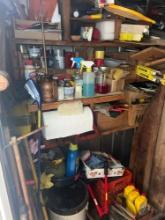 Contents of shelves in shed