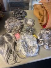 7- gray color wig hair pieces