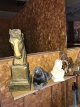 Horse statue/dog/clock/ Jesus statue