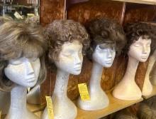 4- wigs with styrofoam heads