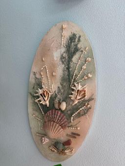 14x27 in sea shell art canvas - pool room