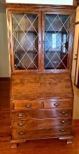 Ethan Allen Security Desk with Glass Cabinet Top PICKUP IN MAUMEE