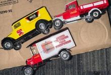 3- Matchbox models of yesteryears Coca-Cola delivery trucks