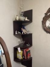 Knick knack lot and oil lamp