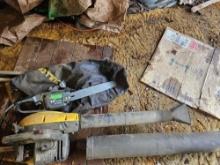 Gas blower and electric chainsaw