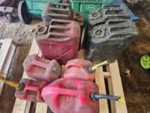 lot of 8 fuel cans