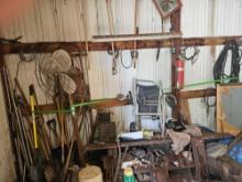 miscellaneous, including yard tools, chains, and more