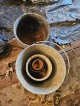Metal bucket and pot