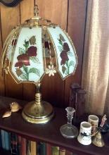 Rose and Butterly Brass Touch Lamp