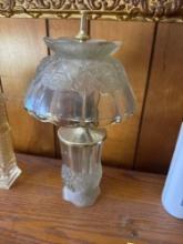 14 iin Glass  Boudouir Lamp Early American Pressed Glass