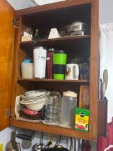 Contents of Kitchen Cabinets plates cups and more