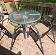 patio table and four chairs