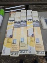Five assorted mini blinds