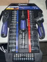 Kobalt 1/4 inch drive 42 pc stubby tool set with shelf new