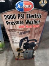 all power 2000 PSI electric pressure washer with hose reel new