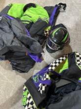 Arctic cat snow mobile helmet/carrying bag/snow suit /2 coats xlarge