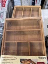 2- bamboo expandable utensil trays