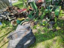 3 riding lawn mowers for parts 2- john deere and one fmc