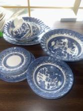 17 pcs Royal Wessex made in England blue & white
