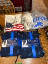 2- packs fleece pants size large/lions sweat shirt xlarge/shirt xlarge