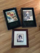 3- little Girl Pictures Framed FR