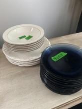 13- blue plates/ 6- bowls/4- century plates