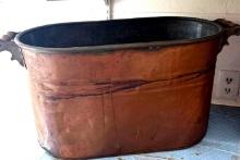 Vintage Copper Boiler wooden side handles Garage