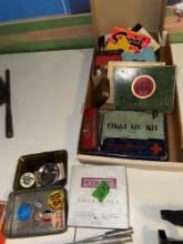 basement large lot of advertising Tin