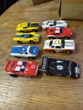 eight AFX slot cars