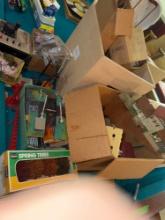 large lot of HO train scenery