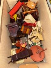 large lot of ideal, plastic dollhouse furniture
