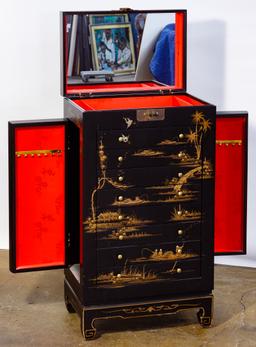 Asian Style Cabinet and Jewelry Chest