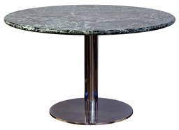 Marble and Chrome Base Dining Table