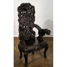 Japanese Carved Dragon Chair
