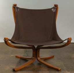 Danish Modern Leather Sling Chair