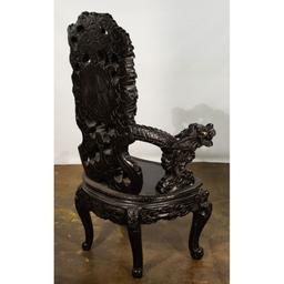 Japanese Carved Dragon Chair