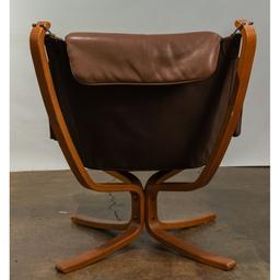 Danish Modern Leather Sling Chair