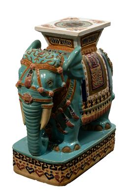 Asian Ceramic Elephant Form Plant Stands