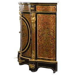Boulle Style Marble Top Cabinet